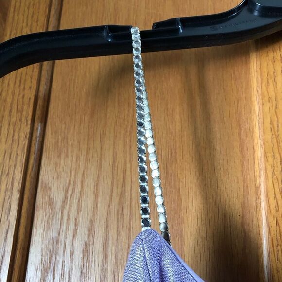 Vintage Bari Jay Purple Metallic Rhinestone Maxi Dress - 7-8 - Picture 8 of 15